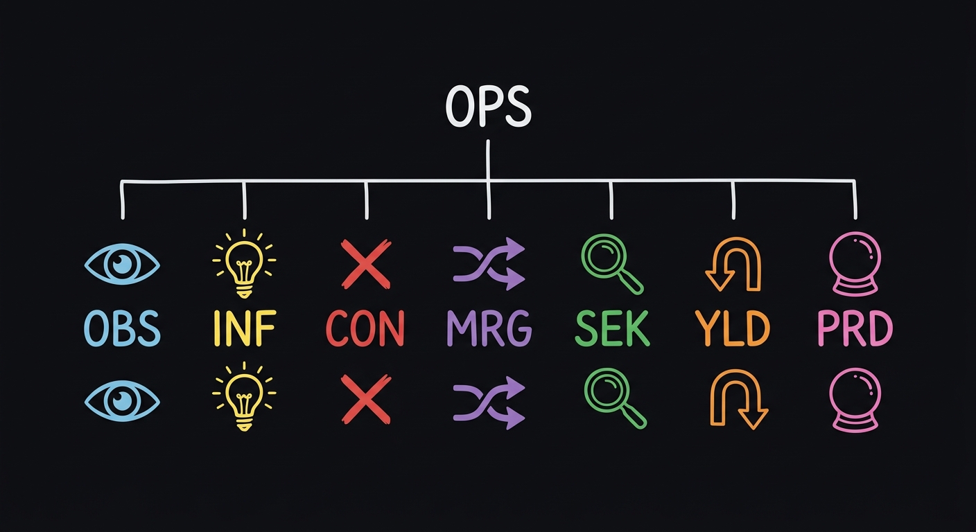 Seven cognitive operations taxonomy