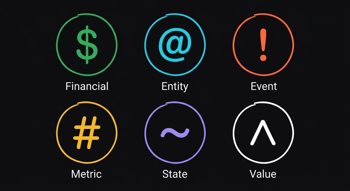 Six AXL subject tag types